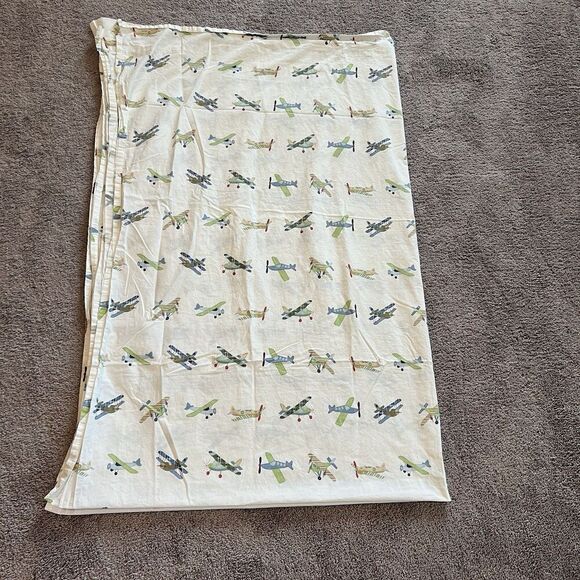 Pottery Barn Kids Twin Flat Sheet Aeroplanes - Picture 4 of 5